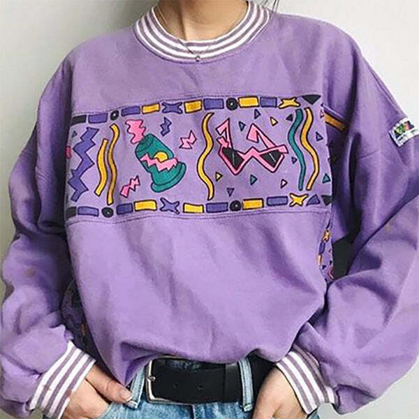 90's Kids Lavender Sweatshirt - Iconic Y2K Fashion for a Trendy Vintage Look