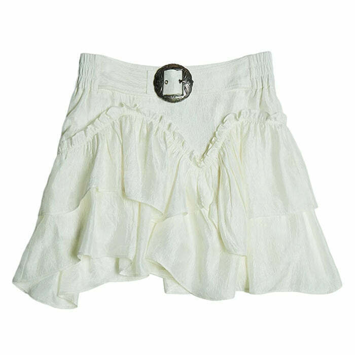 Aesthetic Mini Skirt in White - Trendy Y2K Fashion for Stylish Outfits and DIY Looks