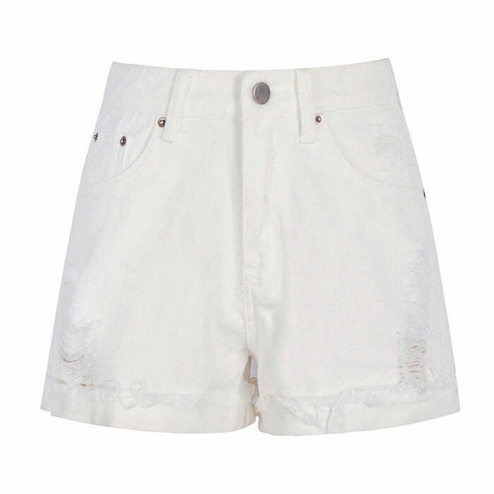 Aesthetic Outlines Embroidery Shorts for Y2K Style: Trendy Grunge Fashion Must-Have