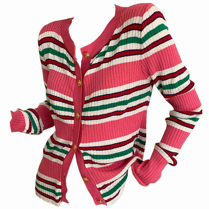 Aesthetic Ribbed Cardigan for Y2K Style: Trendy Retro Fashion for Women and Girls