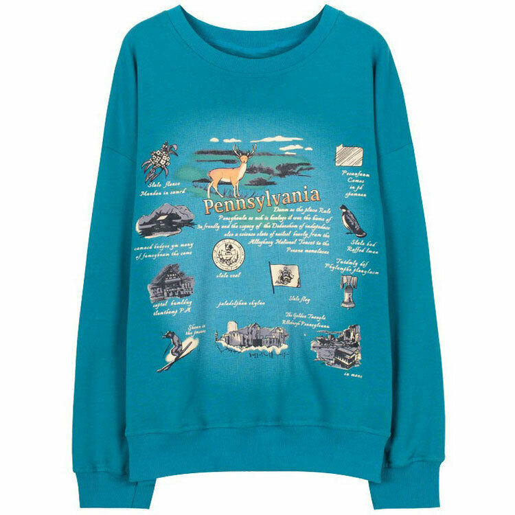 American Girl Pennsylvania Sweatshirt - Trendy Y2K Style for Boys & Retro Fashion Lovers