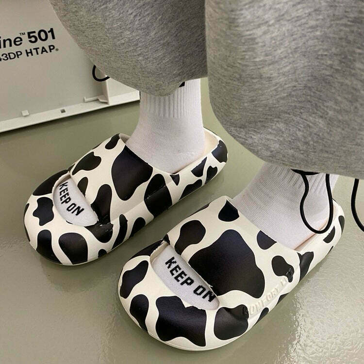 Animal Behavior Foam Street Slippers - Trendy Y2K Grunge Style for Fashion-Forward Individuals