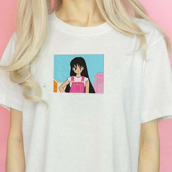 Anime Embroidered T-Shirt - Y2K Drip Style for Trendy Fashion Enthusiasts