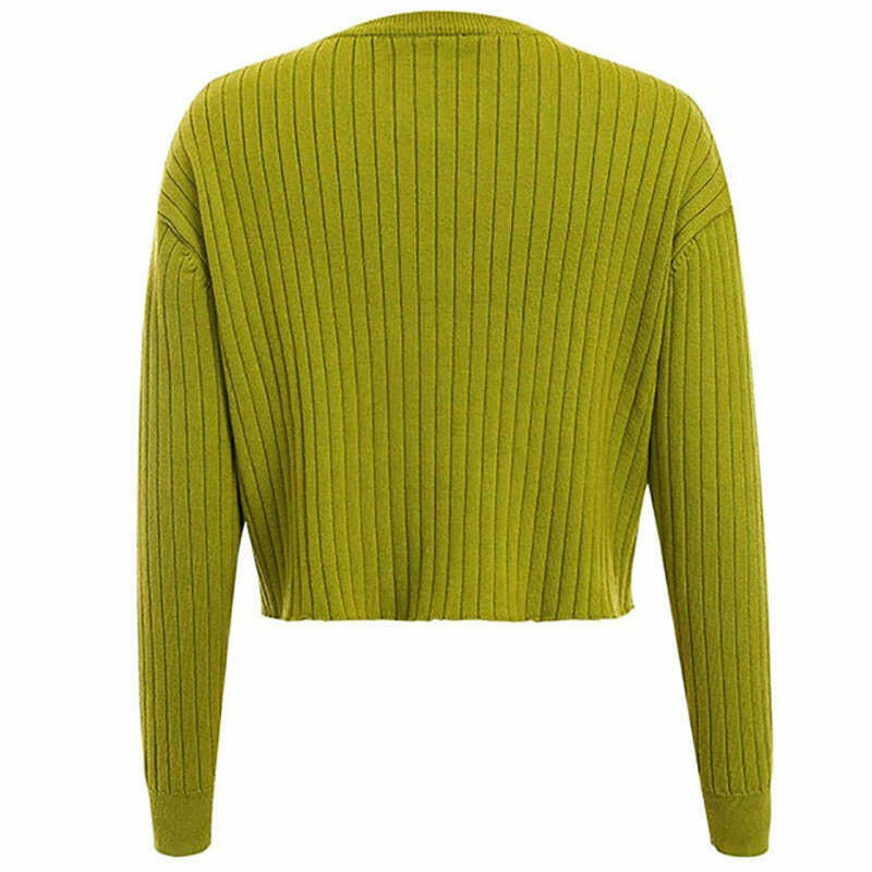 Avocado Green Jumper - Trendy Y2K Style for Duo Outfits and Retro Fashion Lovers