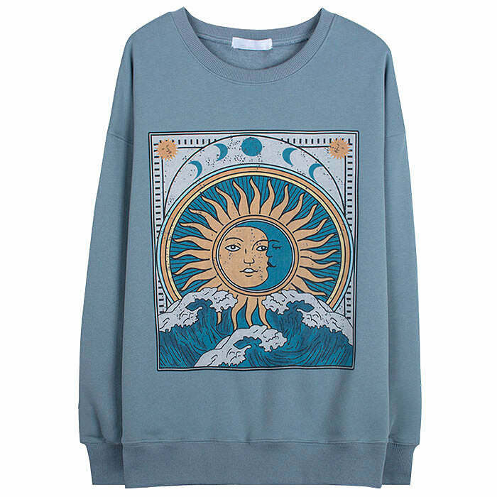 Balance of Sun & Moon Sweatshirt - Y2K Style Inspo for Boho Fashion Lovers