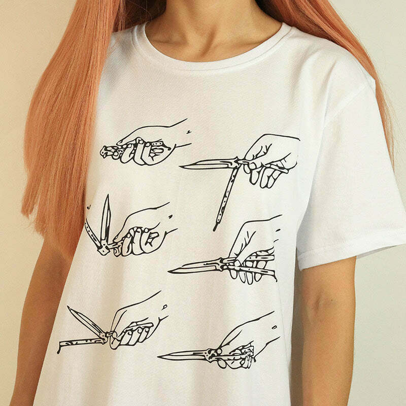 Balisong Knife T-Shirt: Embrace Y2K Fashion with Indie 2000s Style and Unique Designs