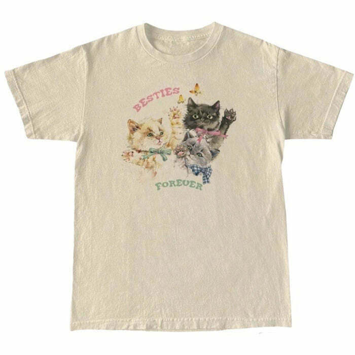 Besties Forever T-Shirt - Retro Y2K Baggy Fashion for Trendy Outfits and Grunge Style