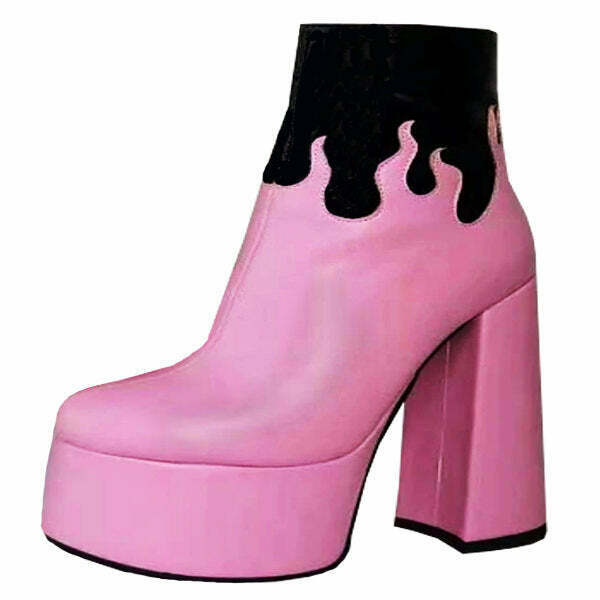 Bubblegum Pink Y2K Grunge Boots for Trendy Spring Outfits - Stylish Footwear for Men