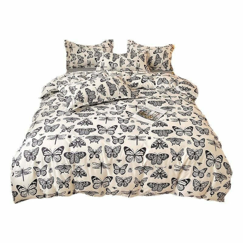 Butterfly Aesthetic Bedding Set - Y2K Style for Indie, Emo, and Cyber Fashion Lovers