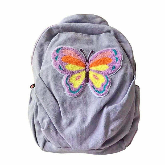 Butterfly Lavender Backpack - Trendy Y2K School Fashion & Stylish TikTok Outfits