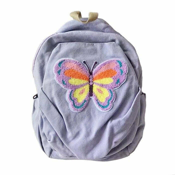 Butterfly Lavender Backpack - Trendy Y2K School Fashion & Stylish TikTok Outfits