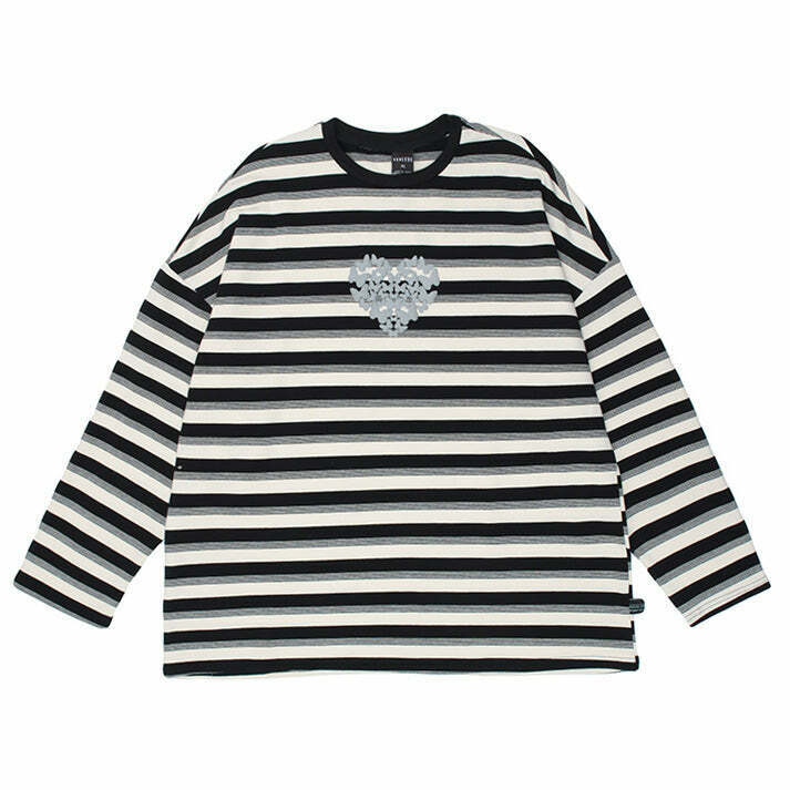 Butterfly Striped Long Sleeve Tee - Y2K Anime Style Fashion for Trendy Outfits