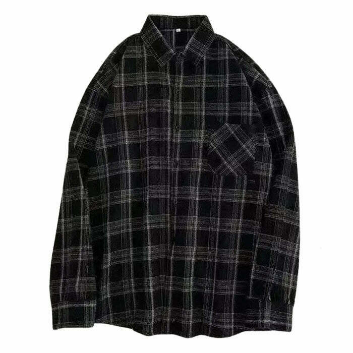 Casual Friday Aesthetic Vintage Plaid Shirt for Y2K Fashion and Grunge Style Outfits