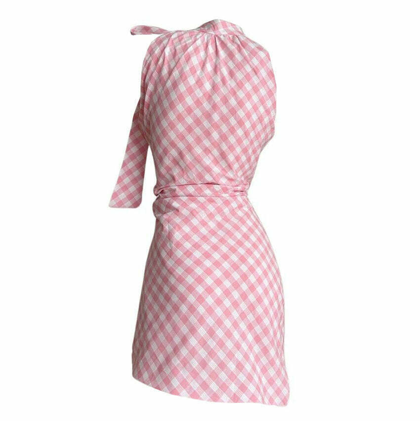 Charming Cottagecore Gingham Picnic Dress in Blue, Pink, and Yellow - Y2K Inspired Fashion