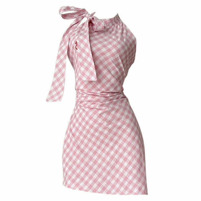 Charming Cottagecore Gingham Picnic Dress in Blue, Pink, and Yellow - Y2K Inspired Fashion