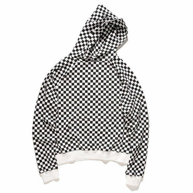 Checker Unisex Hoodie - Trendy Y2K Street Fashion for Alt, Indie, and Preppy Styles