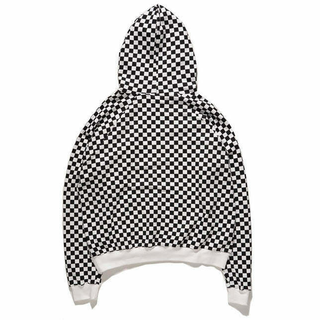 Checker Unisex Hoodie - Trendy Y2K Street Fashion for Alt, Indie, and Preppy Styles