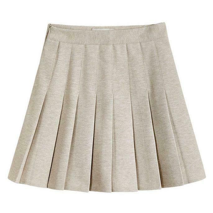 Chic Charm School Pleated Skirt in Brown Leather & Denim - Y2K Style for Effortless Fashion