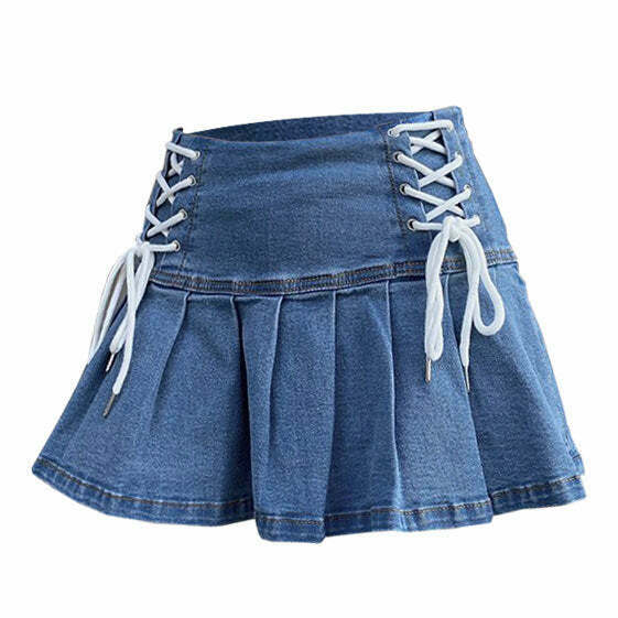 Chic It's All Love Fishtail Denim Skirt - Y2K Style, Washed & Plaid Options Available