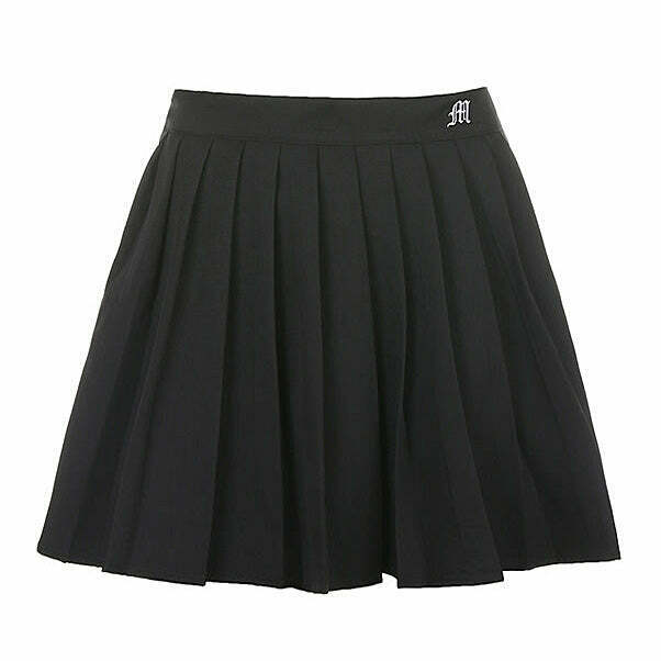 Chic Naughty List Pleated Skirt in Brown Leather & Denim - Y2K Style for Trendy Looks