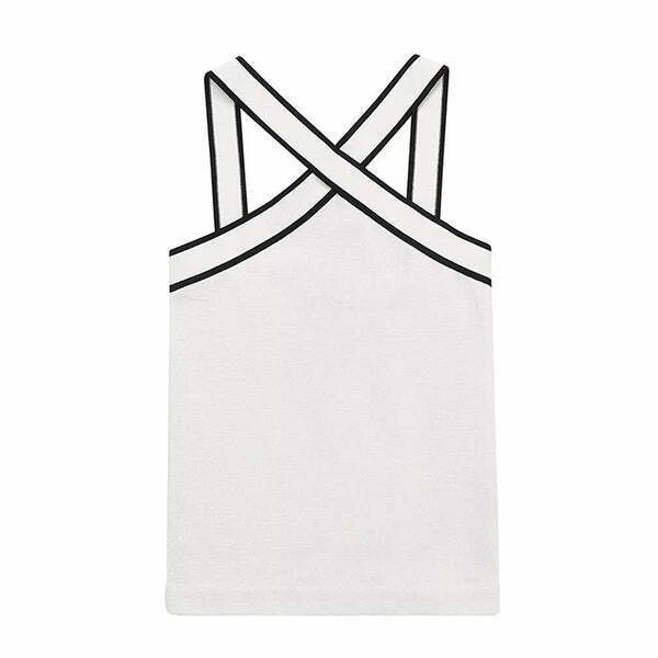 Chic Old Money Aesthetic Halter Top for Effortless Preppy Style and Timeless Elegance