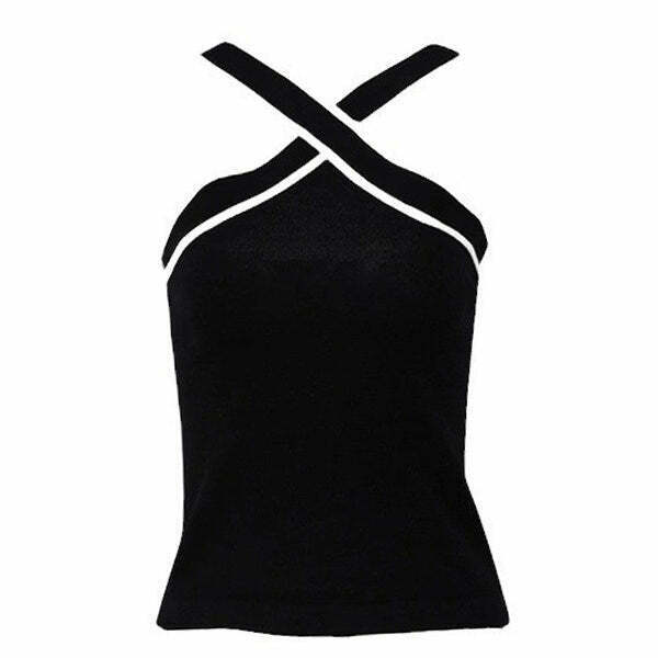 Chic Old Money Aesthetic Halter Top for Effortless Preppy Style and Timeless Elegance