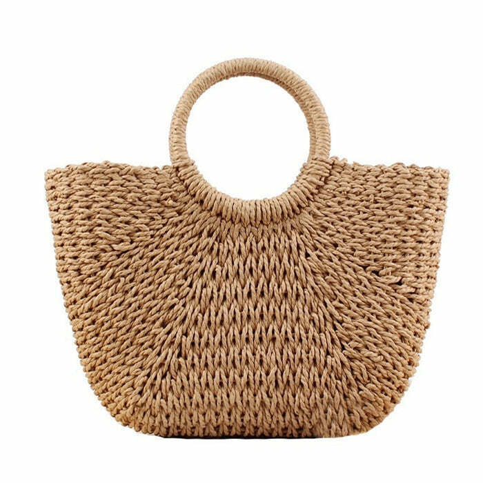 Chic Picnic Time Cottagecore Straw Bag - Perfect for Y2K Fashion and Grunge Outfits