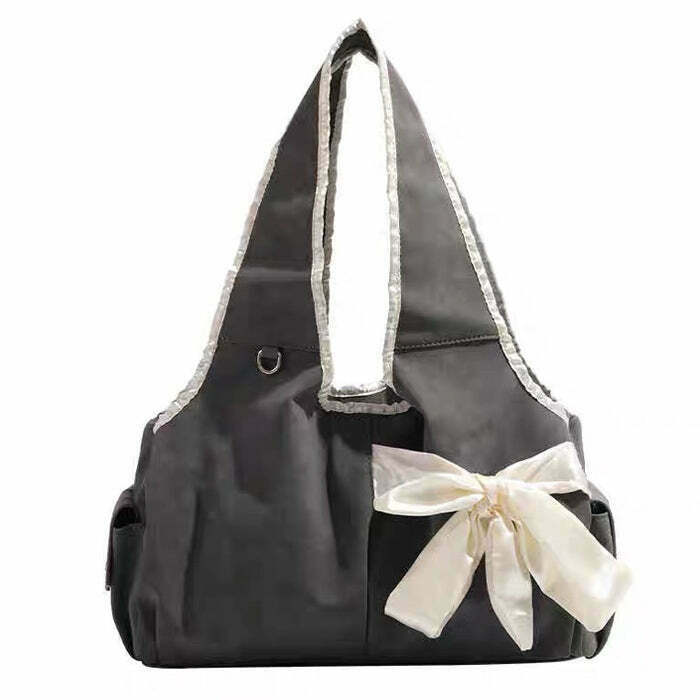 Coquette Aesthetic Bow Shoulder Bag - Y2K Style Accessory for Retro Fashion Lovers