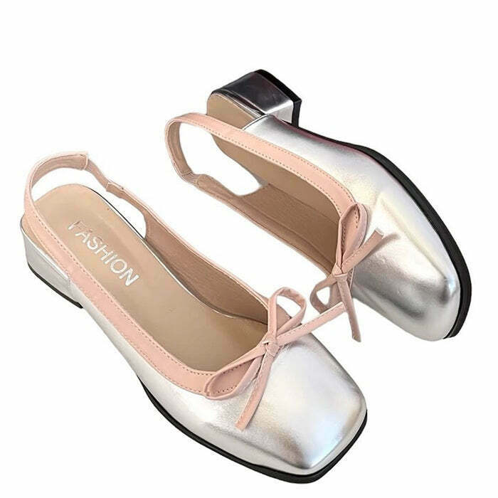 Coquette Bow Ballet Sandals for Y2K Style: Trendy Footwear for Fashion-Forward Looks