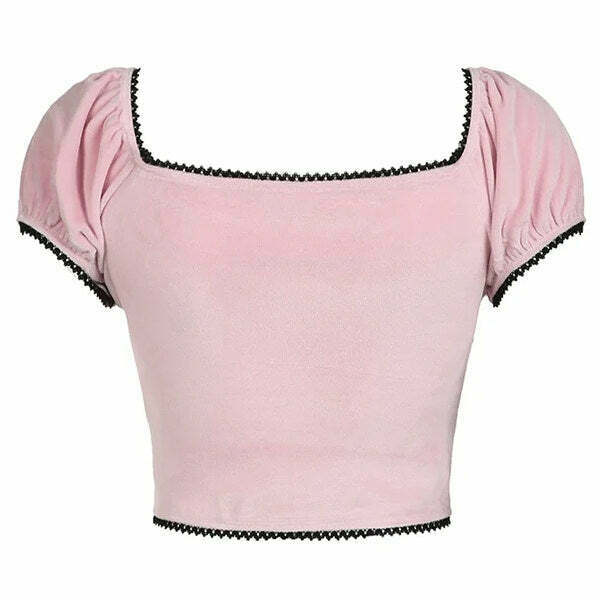 Coquette Bow Velvet Crop Top - Y2K Style for Trendy Outfits and Fashionable Looks