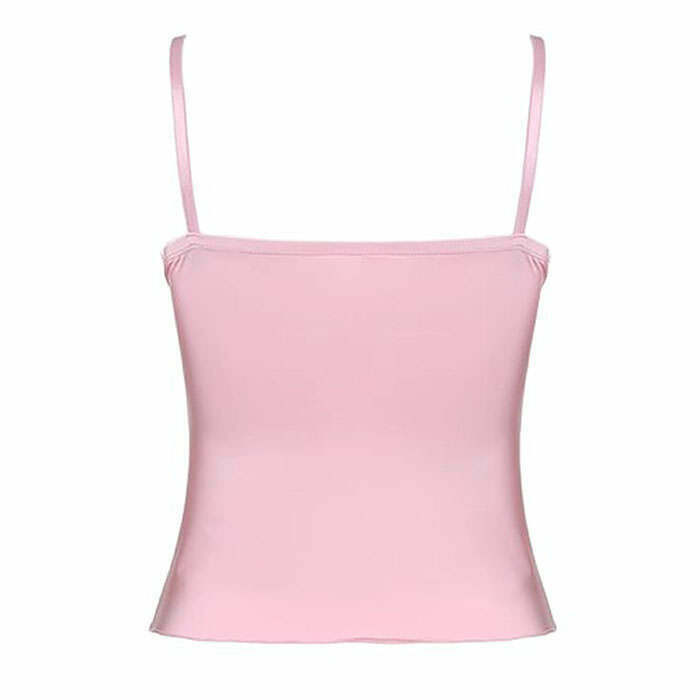 Coquette Girl Pink Bow Lace Top - Trendy Y2K Street Fashion for Unique Style Enthusiasts