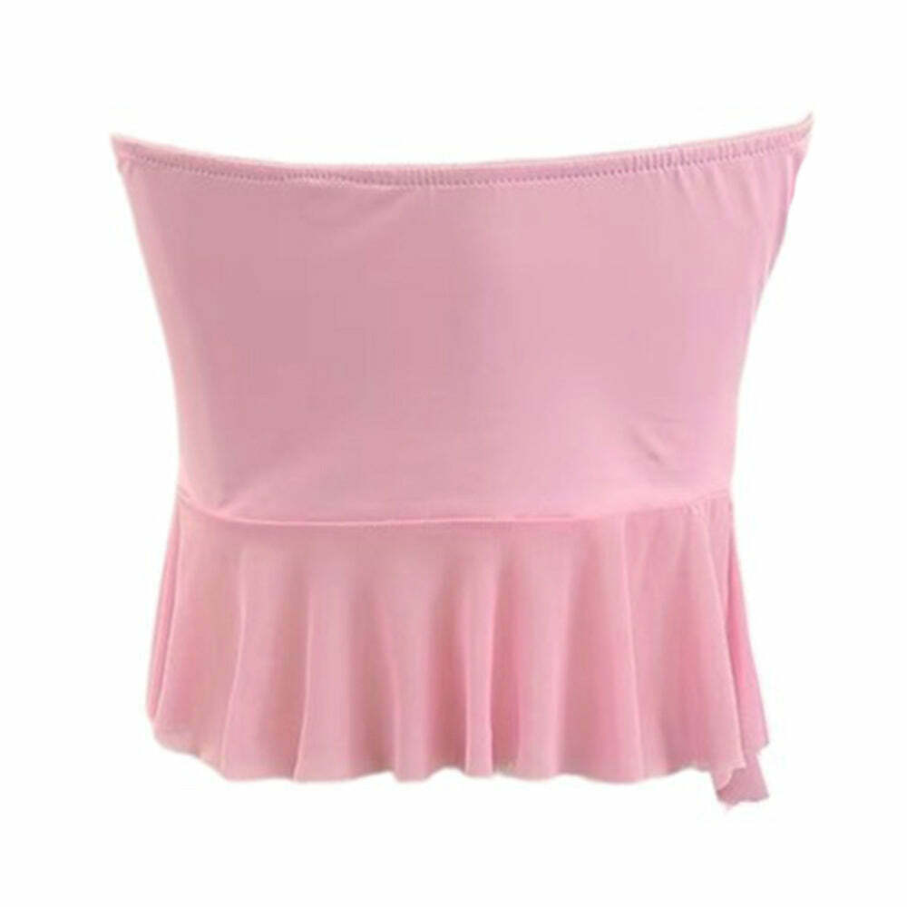 Coquette Ruffle Tube Top - Trendy Y2K Fashion for Stylish Outfits and Streetwear