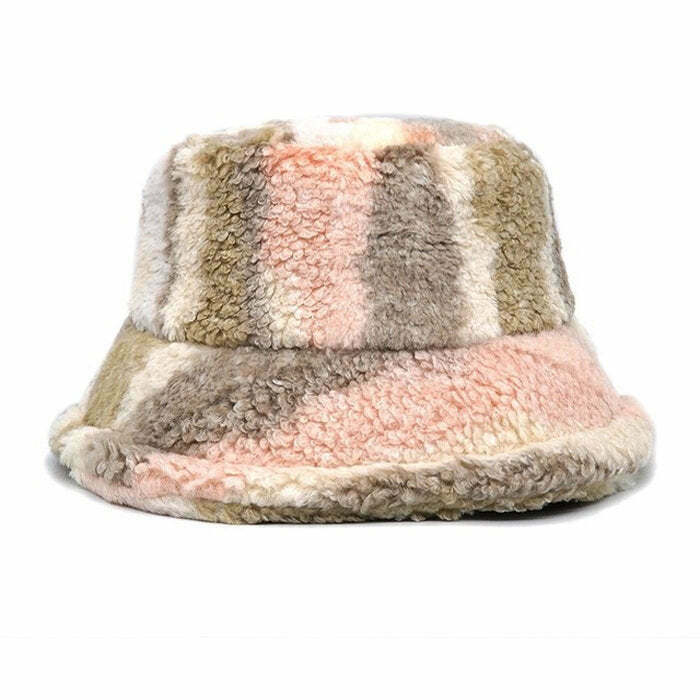 Cozy Days Fuzzy Bucket Hat - Y2K Style Accessory for Retro Grunge Outfits and Fashion