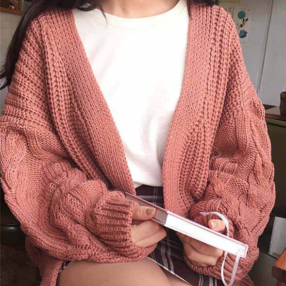 Cozy Hygge Cardigan for Y2K Style: Perfect for Grunge, Gen Z, and Trendy Outfits