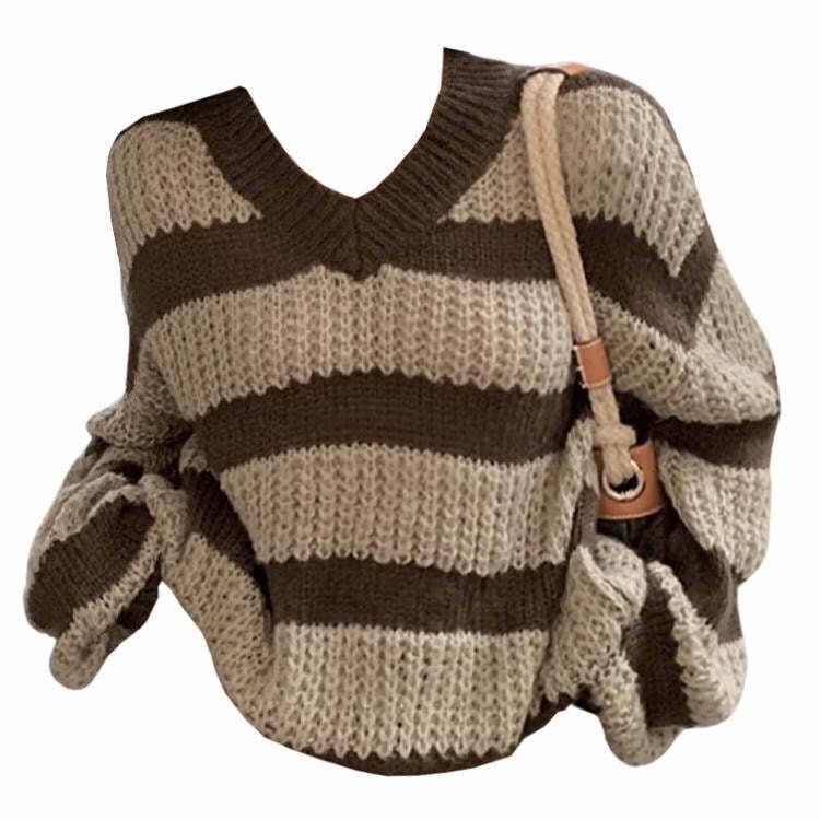 Cozy Striped Sweater for Y2K Fashion Lovers - Trendy Grunge & Preppy Styles