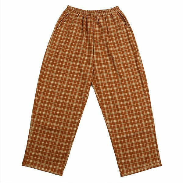 Cozy Up Plaid Trousers for Y2K Style: Retro Grunge Fashion & Hip Hop Outfits