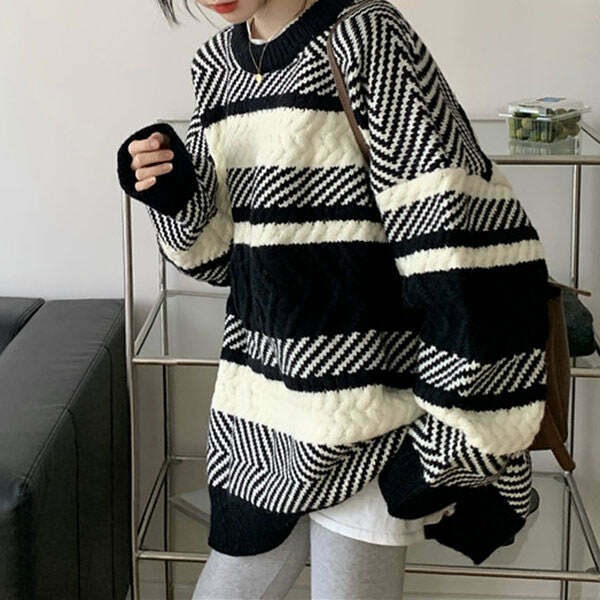 Cozy Y2K Grunge Sweater for Trendy Outfits - Vintage Style for Ultimate Comfort