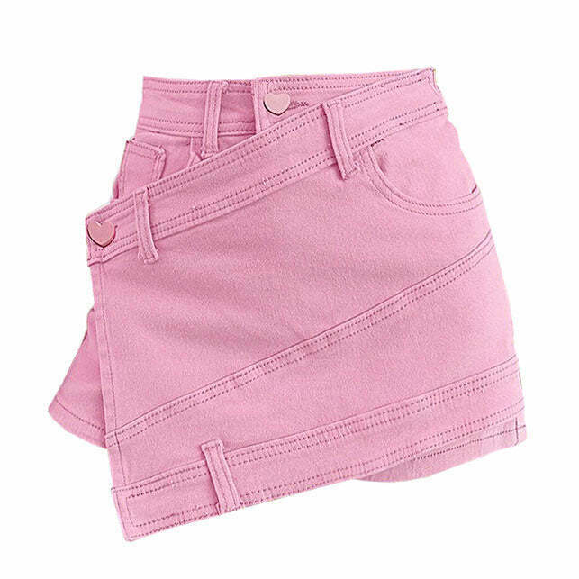 Danish Pastel Pink Heart Shorts - Trendy Y2K Baggy Fashion for Stylish Skater Outfits