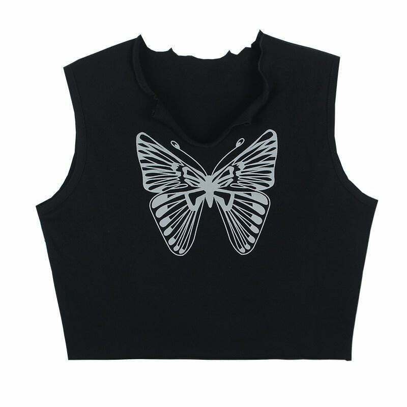 Downtown Girl Butterfly Crop Tee - Retro Y2K Style Shirt for Trendy 90s Outfits