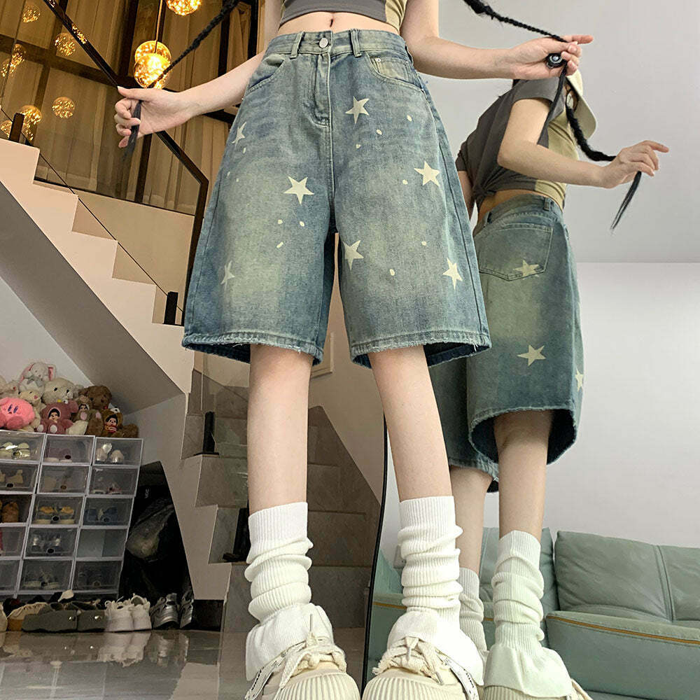 Downtown Girl Star Shorts - Trendy Y2K Fashion for a Chic Grunge Look in 2025