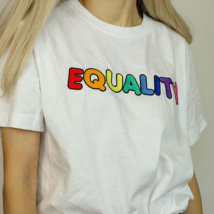 Equality Embroidered Tee - Trendy Y2K Fashion for Street Style Enthusiasts