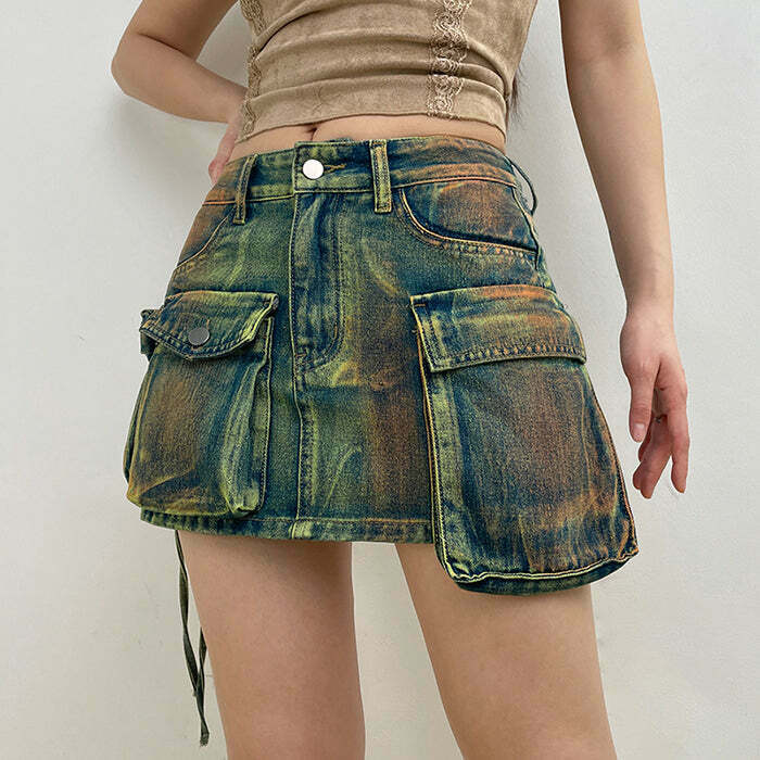 Fairy Grunge Cargo Skirt - Trendy Y2K Fashion for a Modern Emo Look