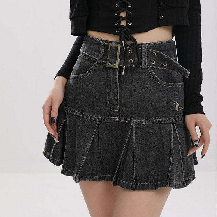 Fairycore Aesthetic Denim Skirt - Y2K Style Fashion for Trendy Outfits & Unique Looks