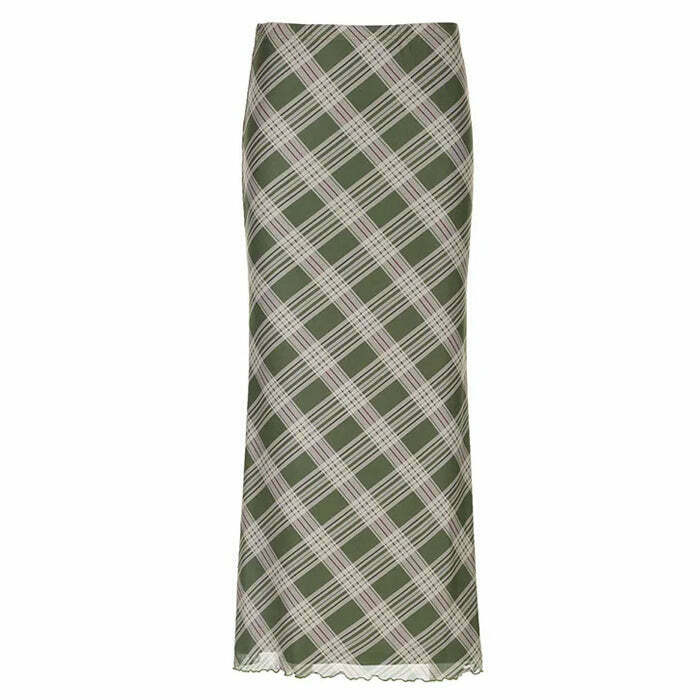 Fairycore Plaid Maxi Skirt - Trendy Y2K Fashion for Effortless Style and Comfort