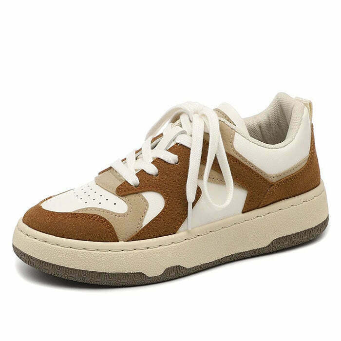 Fall Aesthetic Y2K Sneakers for Trendy Indie Outfits - Brown & Grunge Style Footwear