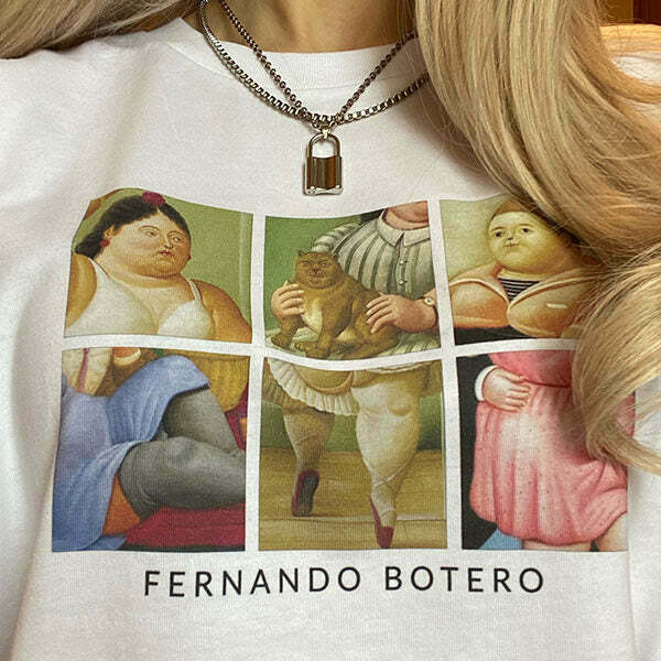 Fernando Botero T-Shirt - Y2K Fashion Vintage Tee for Trendy Summer Outfits