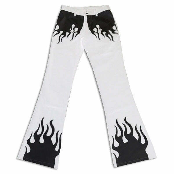 Flamin' Flared Trousers: Embrace Y2K Urban Fashion with Trendy 2000s Style Outfits