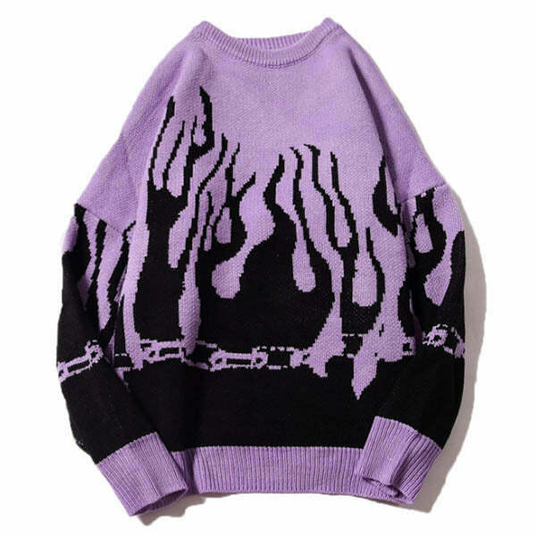 Flamin' Sweater: Iconic Y2K Fashion for Street Style, Grunge, and Baggy Outfits