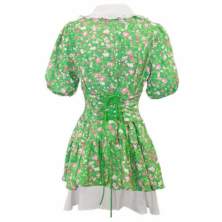 Forbidden Garden Collar Dress - Y2K Corset Outfit for Trendy Modest Fashion Lovers