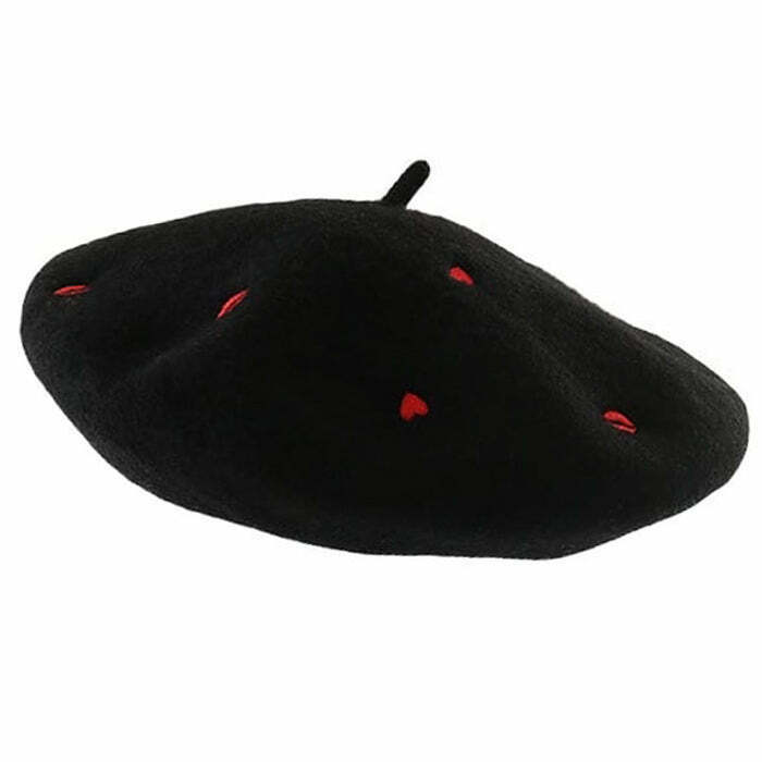 French Kiss Wool Beret - Y2K Retro Fashion Accessory for Stylish Outfits and Looks